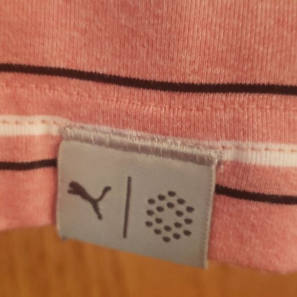 Very Nice Puma Striped Coral Polo Shirt Sz XXL - Picture 3 of 5